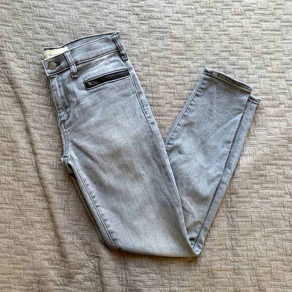 Gap Grey Jeans Zipper Pockets True Skinny Ankle 25 25R - Picture 9 of 10